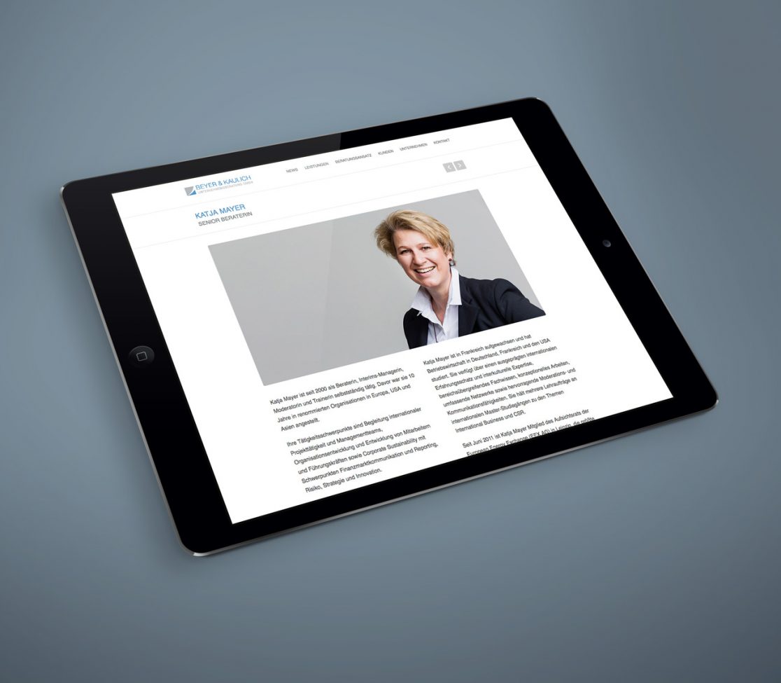 Beyer & Kaulich, Webauftritt, Firmenwebsite, Screendesign, Interfacedesign, Redesign, Webdesign