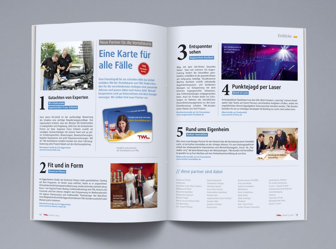 TWL Kurier, Kundenmagazin, Illustrationen, Editorialdesign